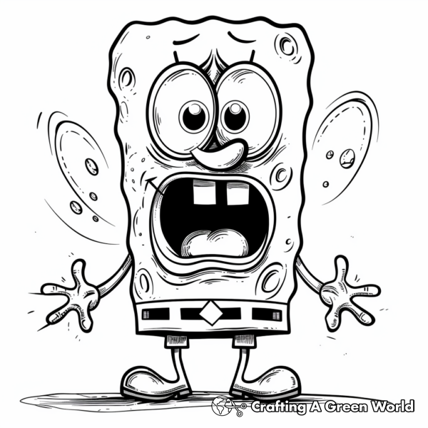 Funny Squidward Face Expressions Coloring Pages 1