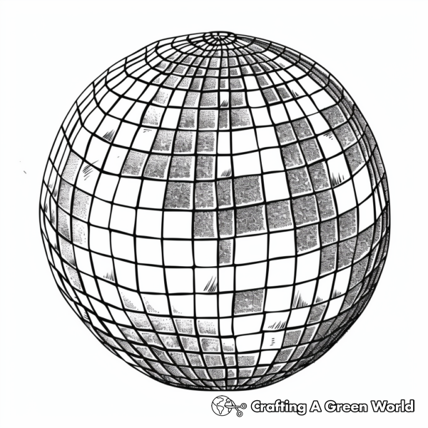 Glittery Disco Ball Coloring Pages 1