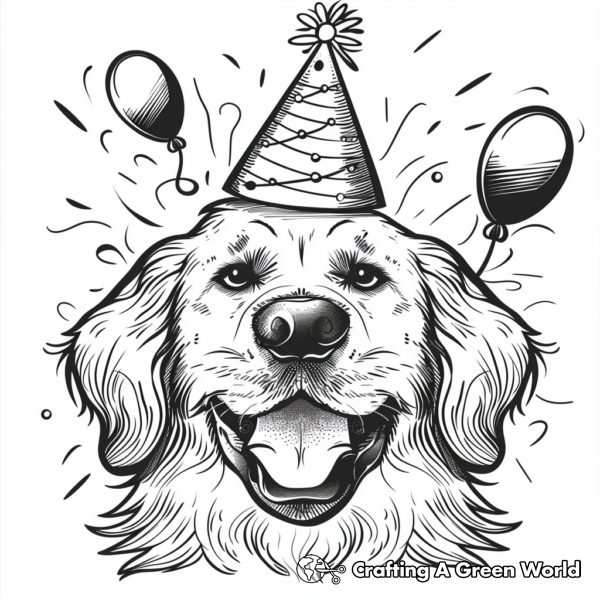 Happy Birthday Dog Coloring Pages - Free &amp; Printable!