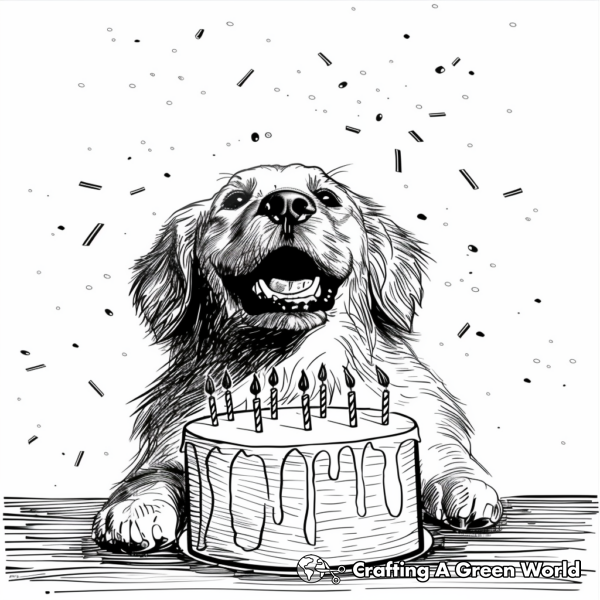 Happy Birthday Dog Coloring Pages - Free &amp; Printable!
