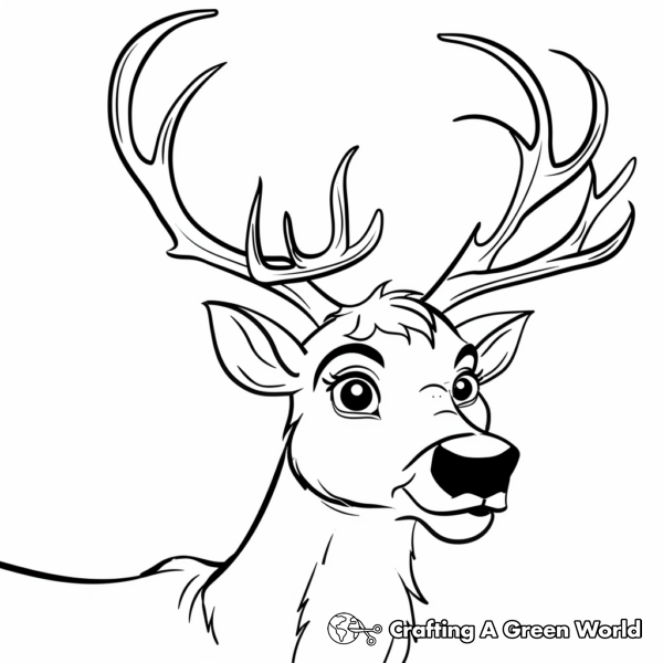 Reindeer Face Coloring Pages - Free &amp; Printable!