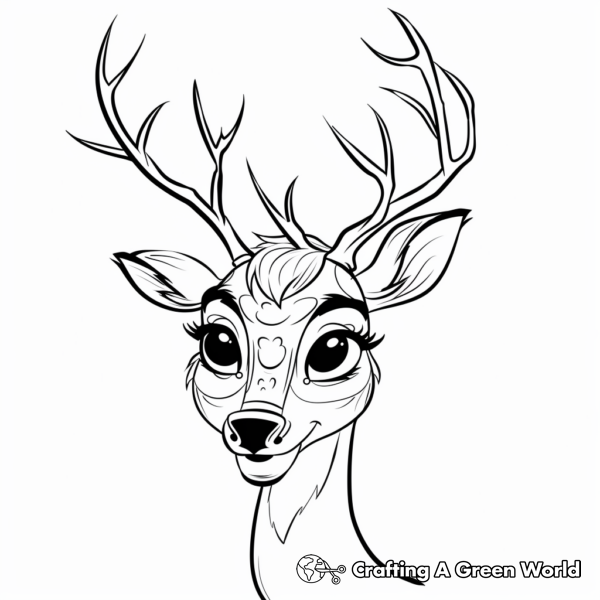 Reindeer Face Coloring Pages - Free &amp; Printable!