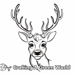 Reindeer Face Coloring Pages - Free &amp; Printable!