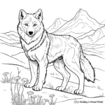 Grey Wolf Habitat Coloring Page 2