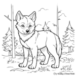 Grey Wolf In The Forest Coloring Pages 1
