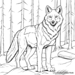 Grey Wolf In The Forest Coloring Pages 4