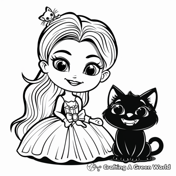 Halloween Princess Coloring Pages - Free &amp; Printable!