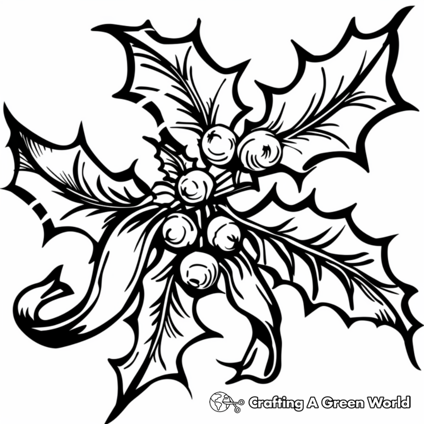 Holly Coloring Pages - Free &amp; Printable!