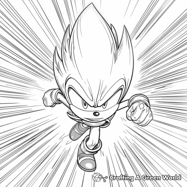 Hyper Sonic In Motion Coloring Pages 1