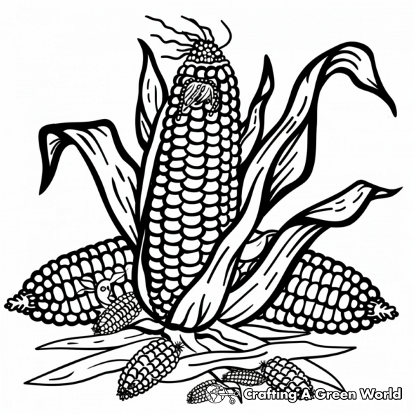 Corn On The Cob Coloring Pages Free & Printable!
