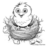 Interactive Blue Bird Nest Coloring Pages 3