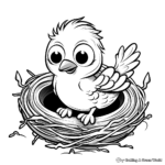Interactive Blue Bird Nest Coloring Pages 4