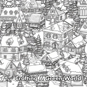 Christmas Village Coloring Pages - Free &amp; Printable!