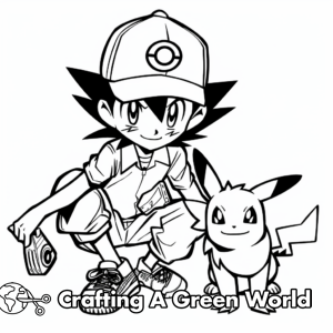 Ash Pokemon Coloring Pages - Free &amp; Printable!