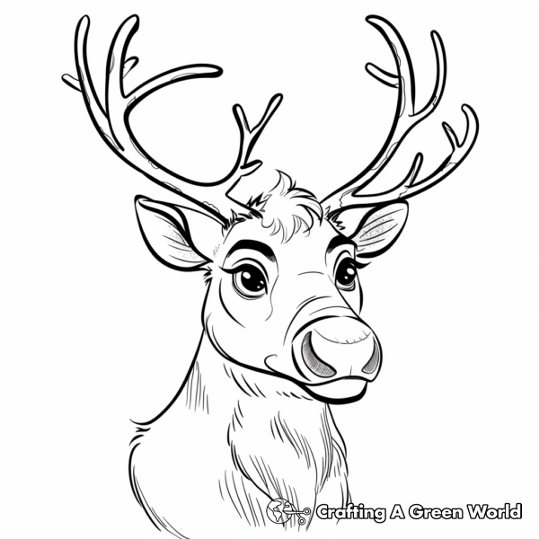 Reindeer Face Coloring Pages - Free &amp; Printable!