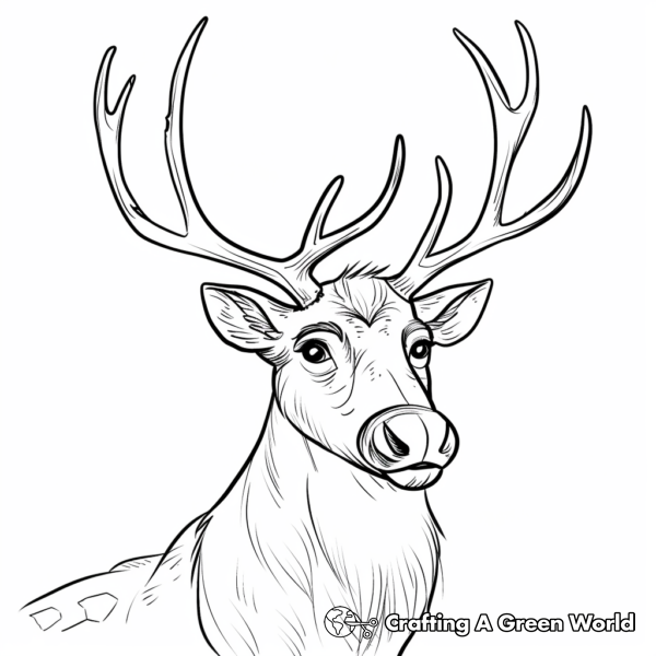 Reindeer Face Coloring Pages - Free &amp; Printable!