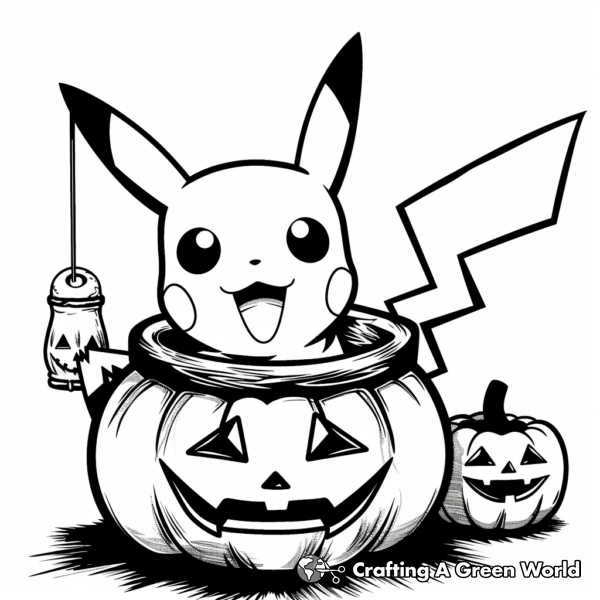 Pikachu Halloween Coloring Pages - Free &amp; Printable!