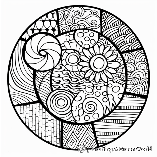 Modern Mandala Doodle Coloring Pages for Adults 1