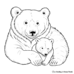 Mother and Cub Bears Hibernation Coloring Pages 2