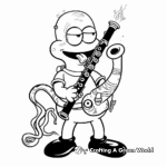 Musical Squidward with his Clarinet Coloring Pages 4