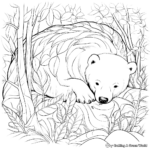 Páginas para colorear de osos hibernando inspiradas en la naturaleza 4