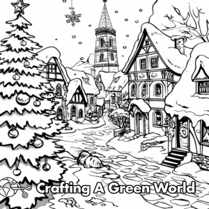 Christmas Village Coloring Pages - Free &amp; Printable!