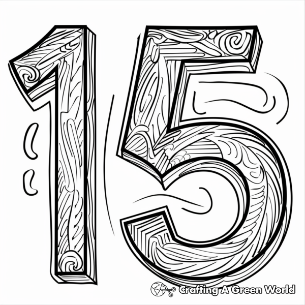 Number 15 Coloring Pages Free Printable 