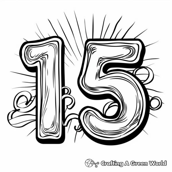 Number 15 Coloring Pages Free Printable 