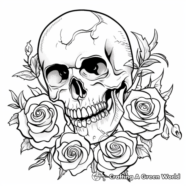 Skull And Roses Coloring Pages - Free & Printable!