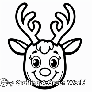 Reindeer Face Coloring Pages - Free &amp; Printable!