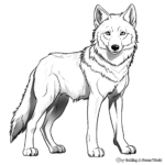 Realistic Grey Wolf Coloring Pages 2