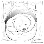Páginas para colorear de osos polares hibernando realistas 1