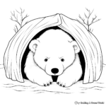 Páginas para colorear de osos polares hibernando realistas 3