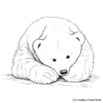 Realistic Hibernating Polar Bear Coloring Pages 4