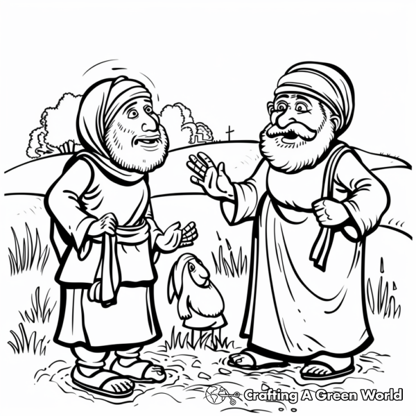 Ruth in the Fields of Boaz Coloring Pages 1