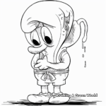 Sad Squidward Face Coloring Pages 1