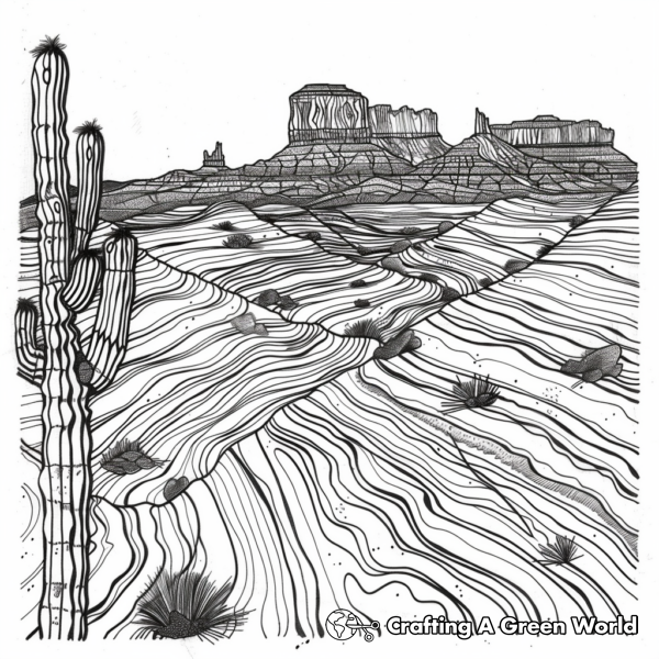 Scenic Arizona Desert Coloring Pages 1
