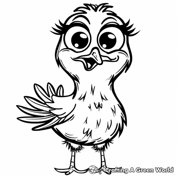 Simple Big Bird Coloring Pages for Kids 1