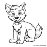 Simple Grey Wolf Coloring Pages for Children 3
