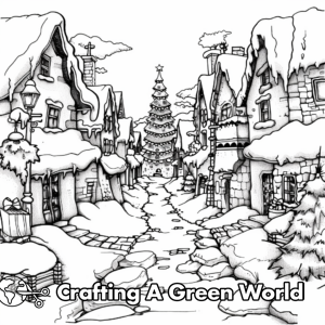 Christmas Village Coloring Pages - Free &amp; Printable!