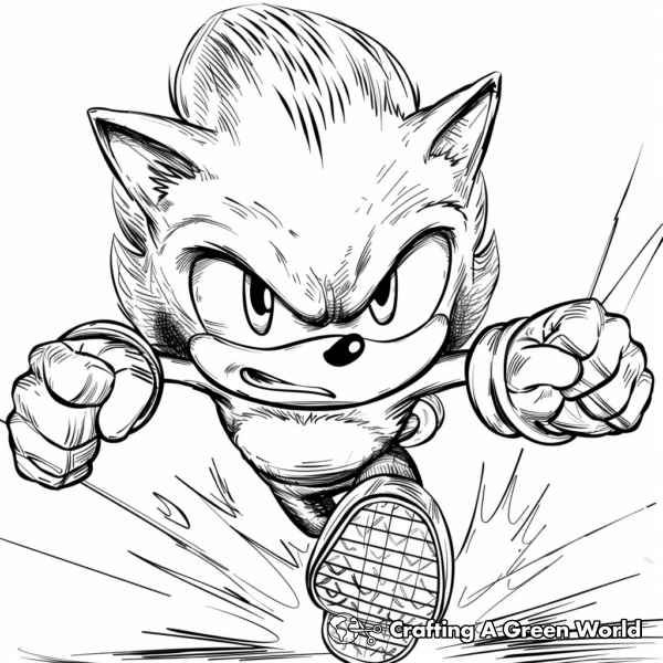 Sonic in Action: Movie Super Sonic Coloring Pages 1