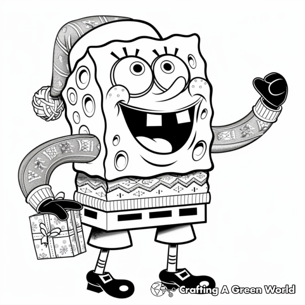 Spongebob Christmas Coloring Pages - Free &amp; Printable!