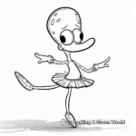 Squidward Performing Ballet Coloring Pages 3