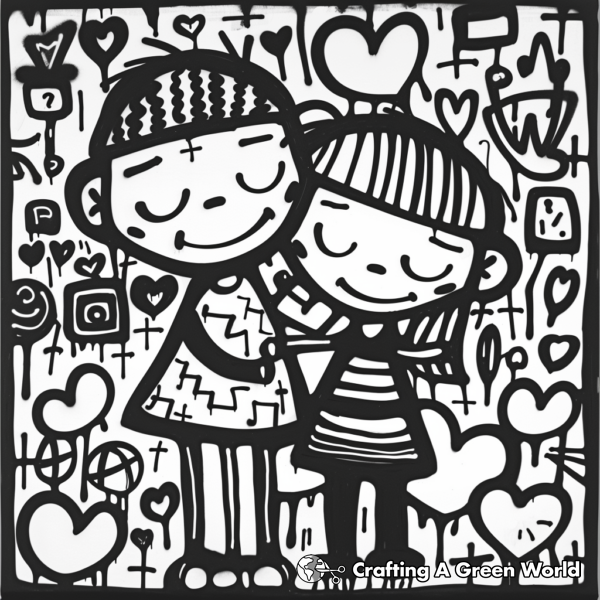 Love Graffiti Coloring Pages Free & Printable!