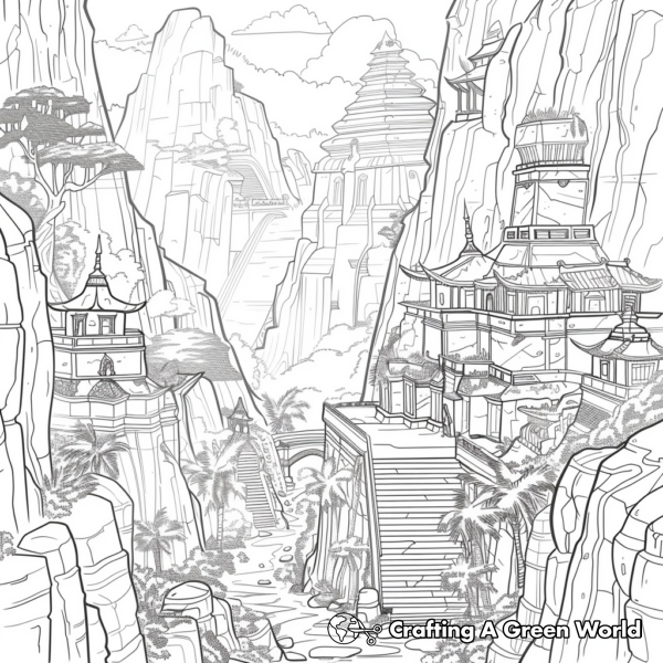 Stunning Pandora Scenery Coloring Pages 1