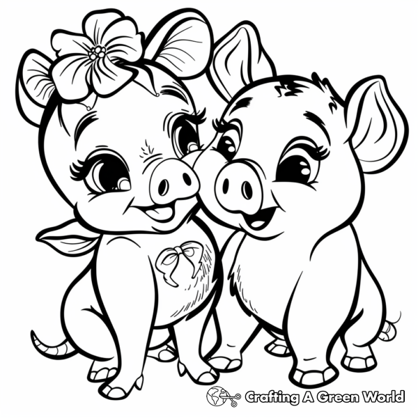 Sweet Kissy Missy and Huggy Wuggy Coloring Pages 1