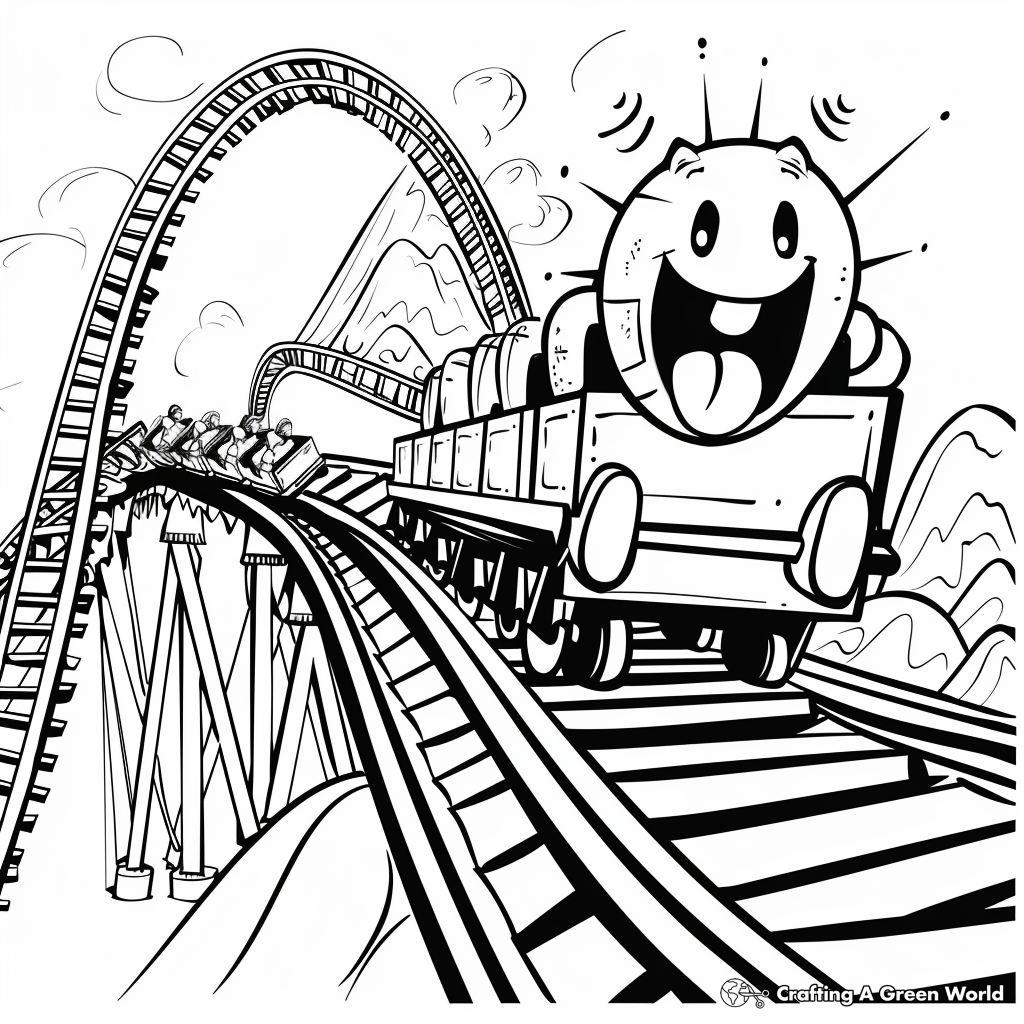 Roller Coaster Car Coloring Page 2025 Roller Coaster Car Coloring Page 2025
