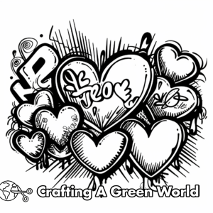 Love Graffiti Coloring Pages - Free &amp; Printable!
