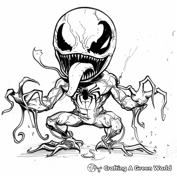 Unique Venom Symbiote Coloring Pages 1