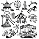 Various Fair Attractions Coloring Pages 1